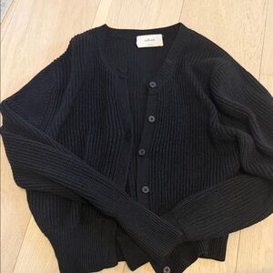 Wilfred Midnight Black Knit Cardigan